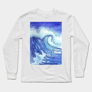 Ocean Wave dance watercolor painting Long Sleeve T-Shirt